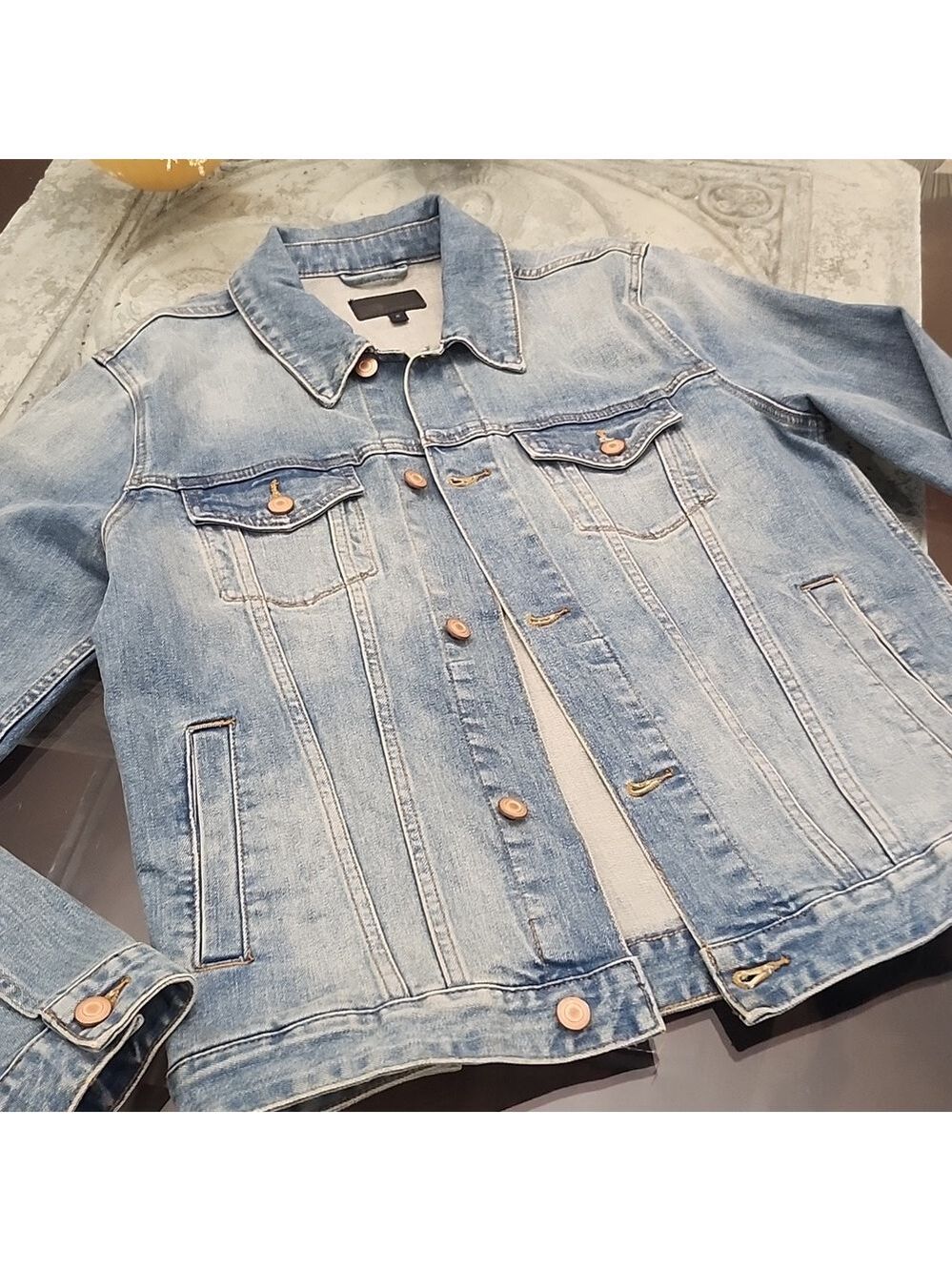 Mens Denim Jean Jacket Medium Size - Picture 9 of 14
